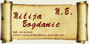Milija Bogdanić vizit kartica